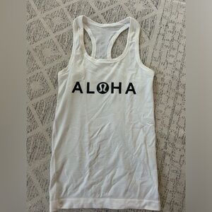 RARE Lululemon Aloha Hawaii Exclusive Limited Edition White Racerback Tank Top 2